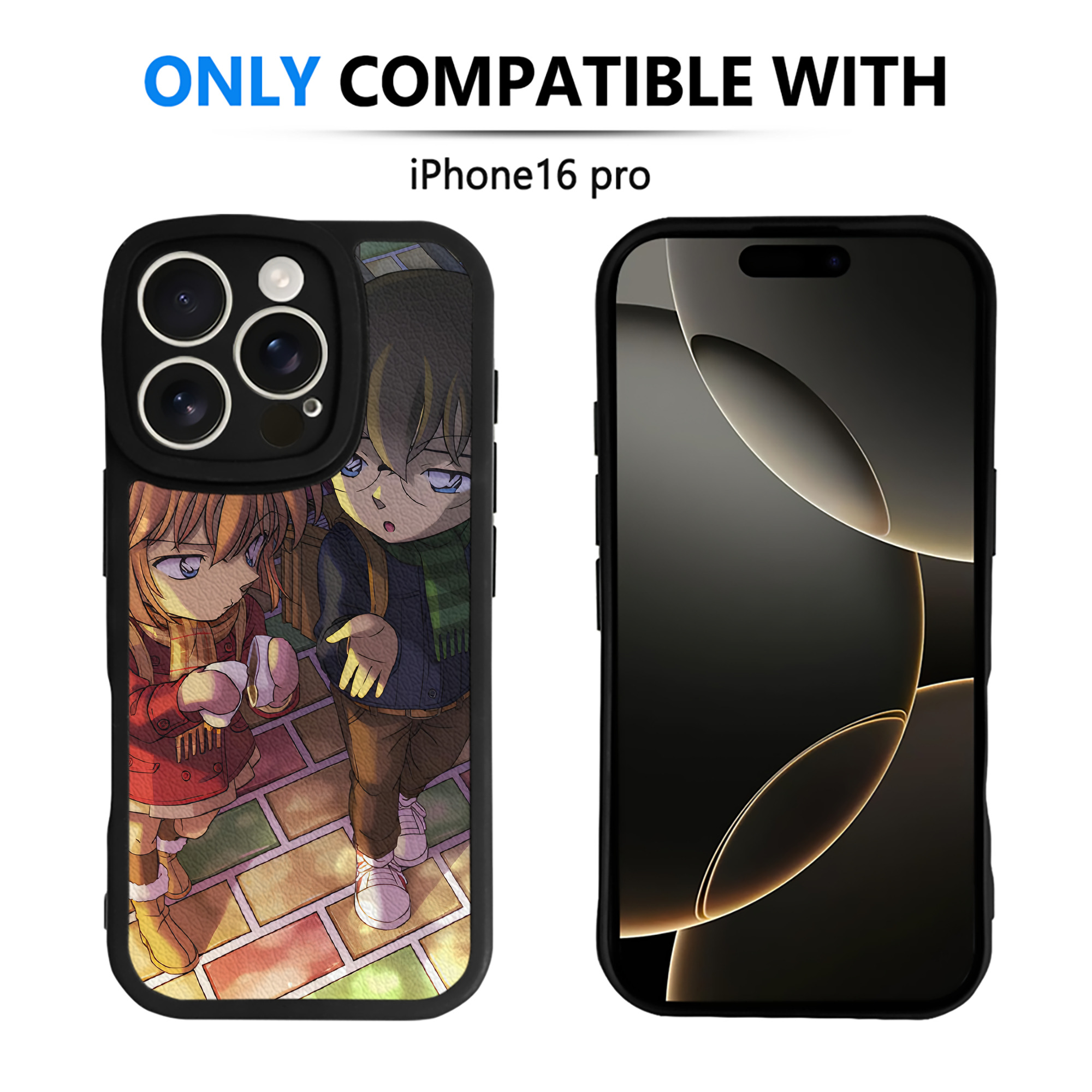 （画像用） 名探偵コナン Detective Conan 【iPhone 16シリーズ対応】シリコンスマホケース（レザー調） 材質：シリコン